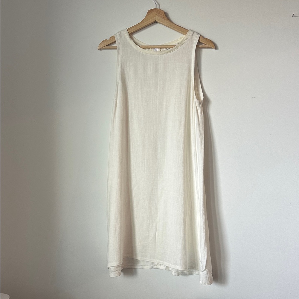 Mimz - Minimalist short dress - Ivory linen